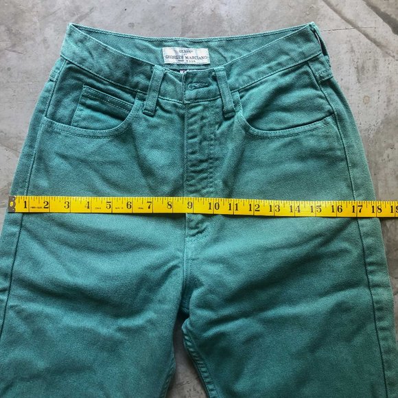 vintage 80s green GUESS JEANS high rise 28 - Picture 8 of 10